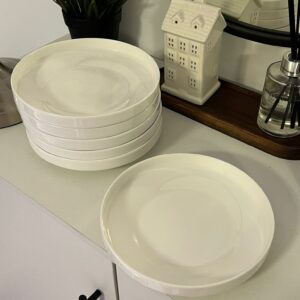 طقم صحون سادة ابيض عدد ٦