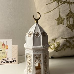 فانوس ابيض ذهبي حجر